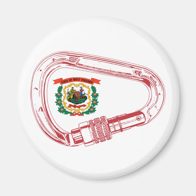 West Virginia Flag Klettersteig Carabiner Magnet (Vorne)