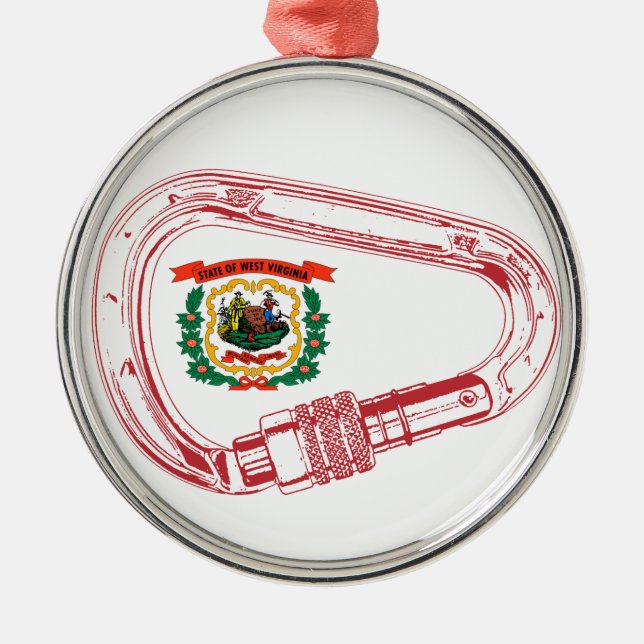 West Virginia Flag Klettersteig Carabiner Ornament Aus Metall (Vorne)