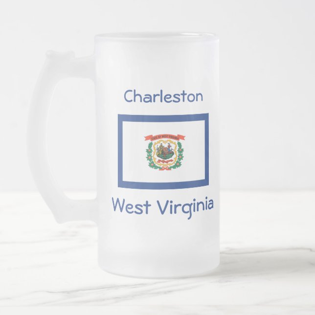 West Virginia Flag Map City Tasse (Links)