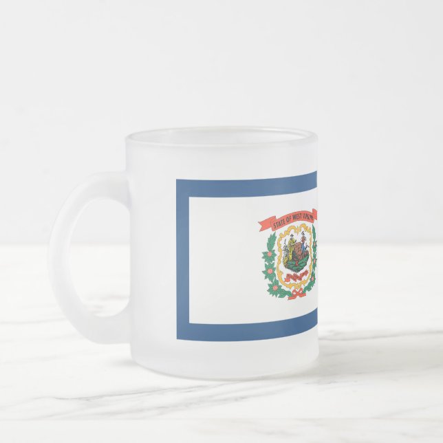 West Virginia Flag Mattglastasse (Links)
