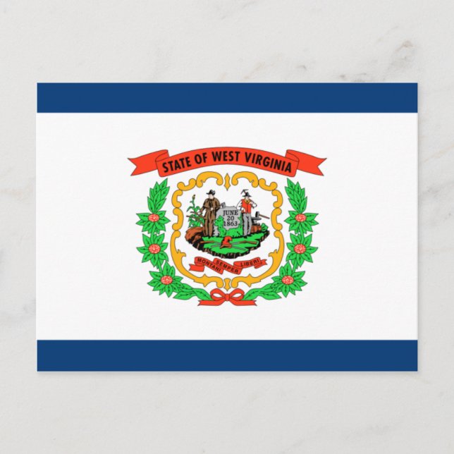 West Virginia Flag Postkarte (Vorderseite)