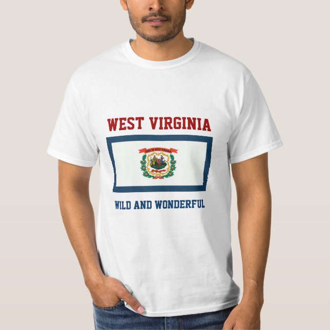West Virginia Flag und Slogan T-Shirt (Vorderseite)