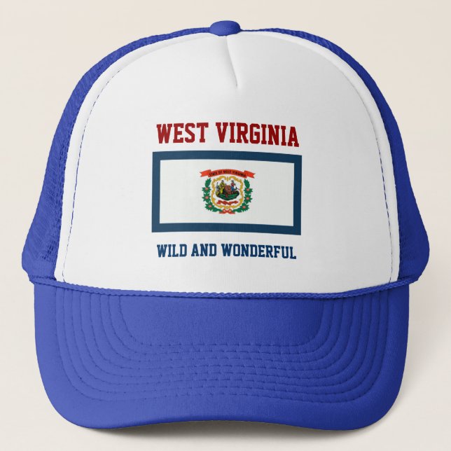 West Virginia Flag und Slogan Truckerkappe (Vorderseite)