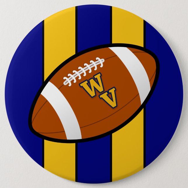 West Virginia Football Blue and Gold Pride Button (Vorderseite)