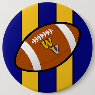 West Virginia Football Blue and Gold Pride Button