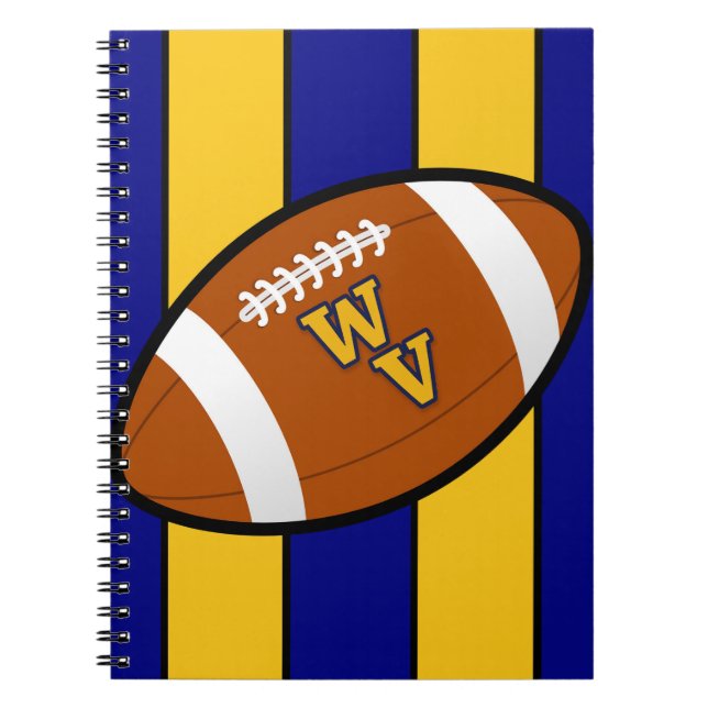 West Virginia Football Blue and Gold Pride Notizblock (Vorderseite)