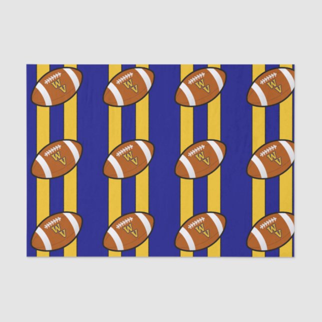 West Virginia Football Blue and Gold Pride Seidenpapier (Vorderseite)