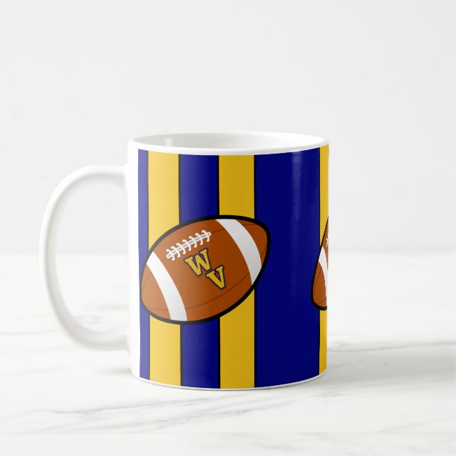 West Virginia Football Blue and Gold Pride Tasse (Links)
