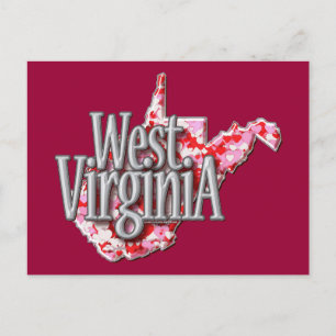 West Virginia Full of Hearts Postkarte