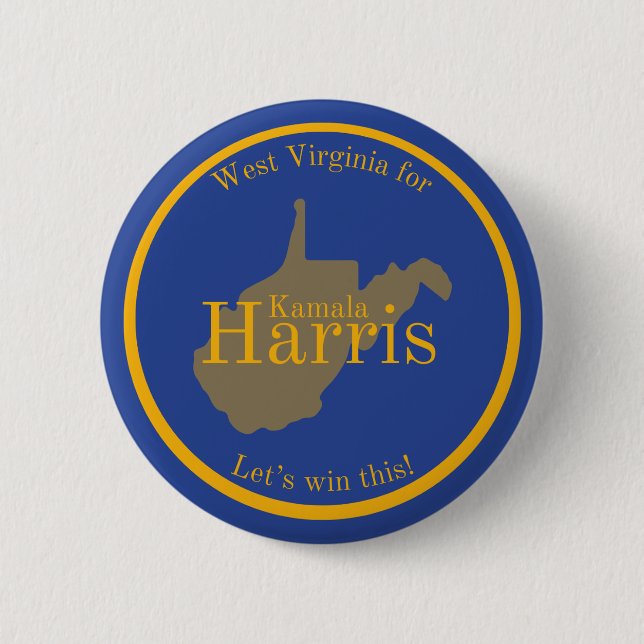 West Virginia für Kamala Harris Button (Vorderseite)