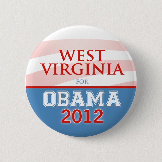 WEST VIRGINIA für Obama 2012 Button (Vorderseite)