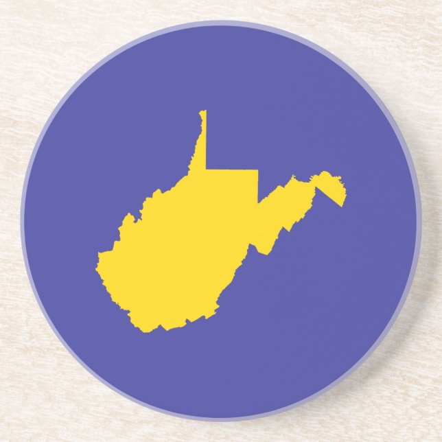West Virginia Gold und Blue Untersetzer (Vorne)