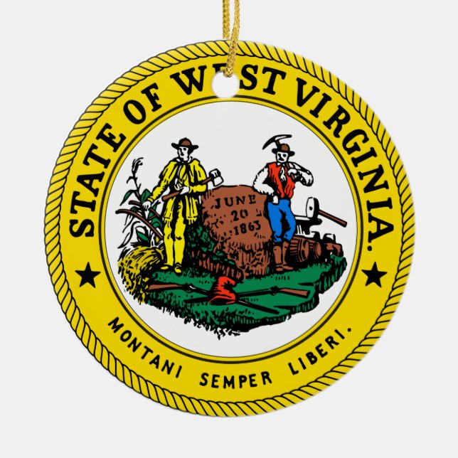 West Virginia Great Siegel Keramik Ornament (Vorne)