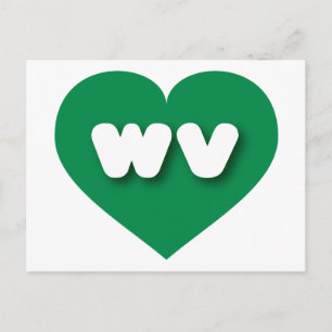 West Virginia green heart - I Liebe wv Postkarte
