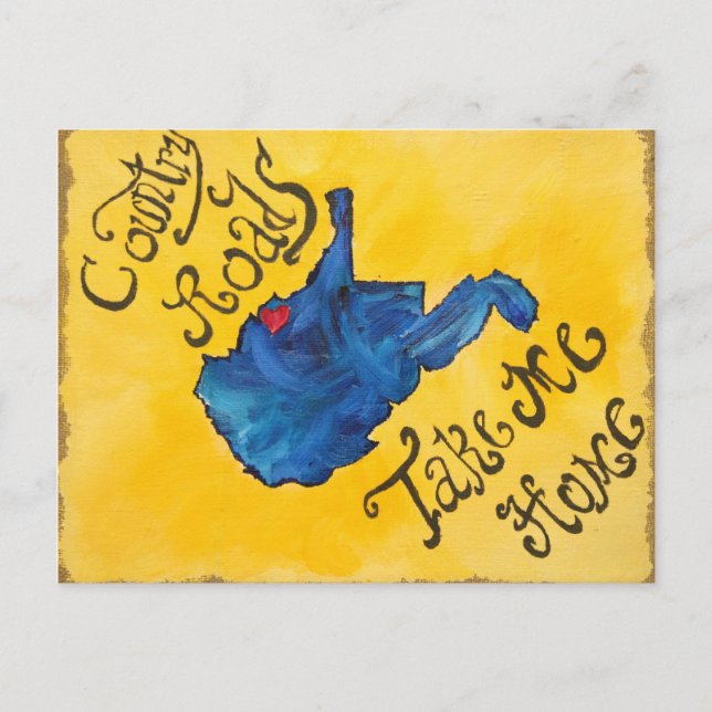 West Virginia hat mein Herz Postkarte (Vorderseite)