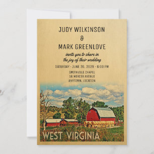 West Virginia Hochzeits-Einladung Farm Scheune Rus Einladung