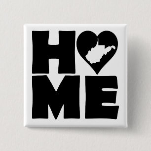 West Virginia Home Heart State Knopf Abzeichen Pin Button