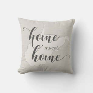 West Virginia - Home Sweet Home im Jute-Look Kissen