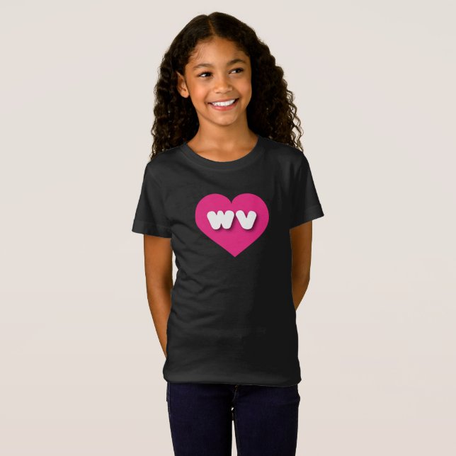 West Virginia hot pink heart - I Liebe wv T-Shirt (Vorne ganz)