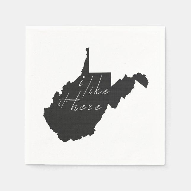 West Virginia I like it Hier Staat Silhouette Serviette (Vorderseite)