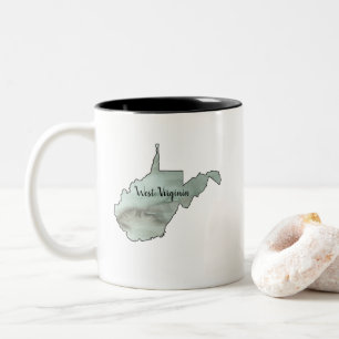 West Virginia Illustration Painting Keramik Zweifarbige Tasse