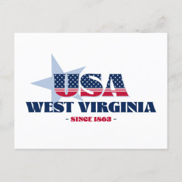 West Virginia in Rot, Weiß und Blau Postkarte