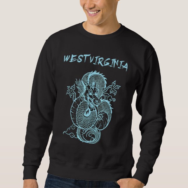 West Virginia Japanischer Drache Sweatshirt (Vorderseite)