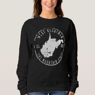 West Virginia Karte Sweatshirt