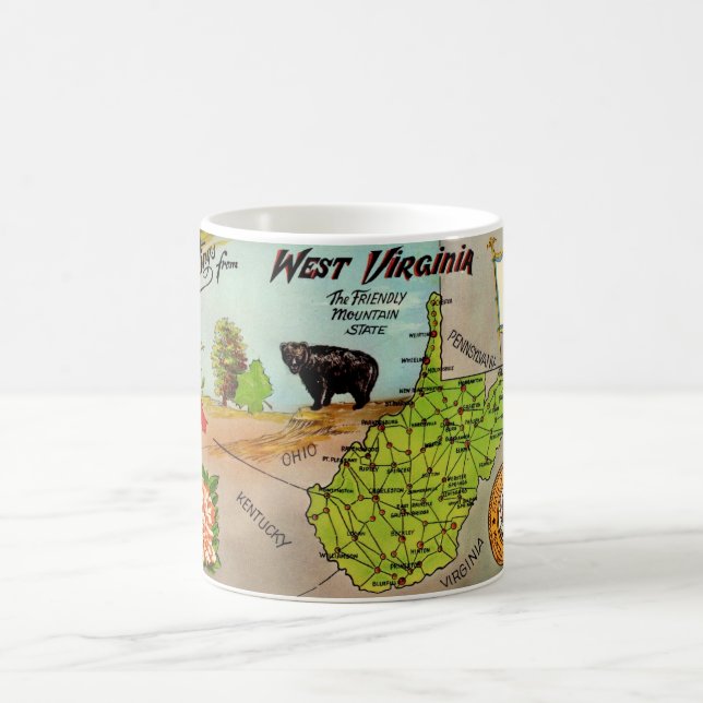 West Virginia Karte Tasse (Mittel)