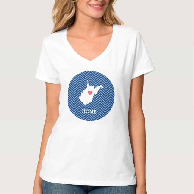 West Virginia Karte Zuhause Staat Liebe - Fakultat T-Shirt (Vorderseite)