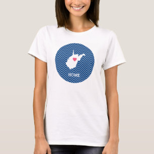 West Virginia Karte Zuhause Staat Liebe - Fakultat T-Shirt