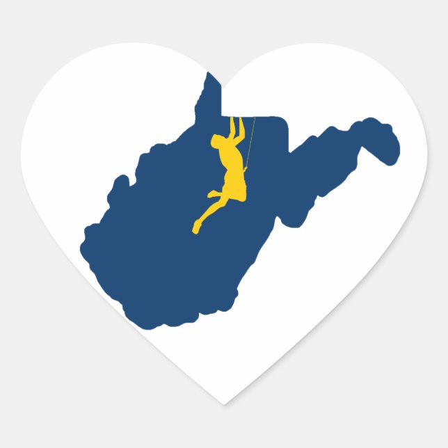 West Virginia Klettern Herz-Aufkleber (Vorderseite)