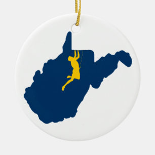 West Virginia Klettern Keramik Ornament