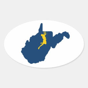 West Virginia Klettern Ovaler Aufkleber
