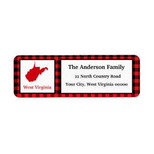 West Virginia Map Buffalo Karierte Rücksendeadress