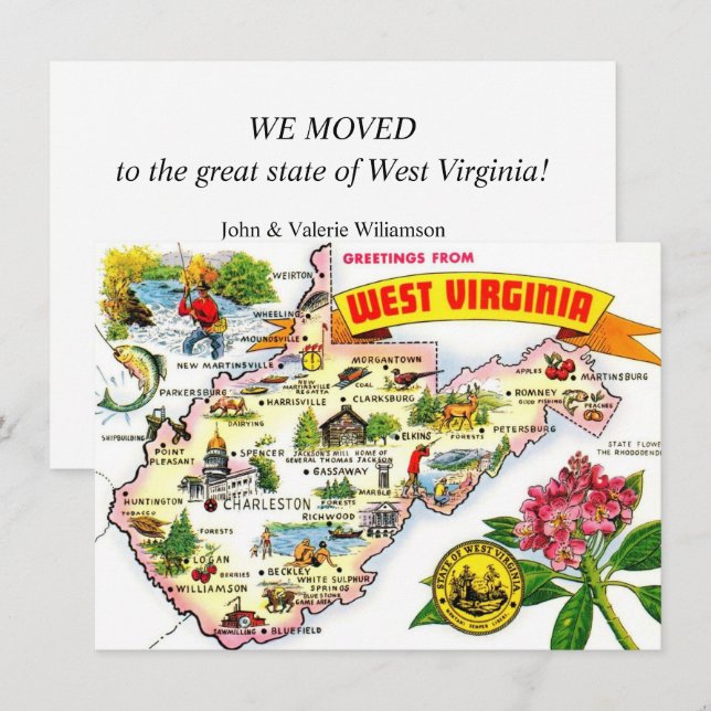 West Virginia Map Moving Ankündigung (Vorne/Hinten)
