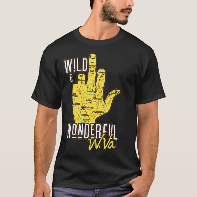 West Virginia Map WV Middle Finger Funny WV T-Shirt (Vorderseite)