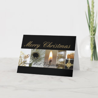 West Virginia Merry Christmas Collage Card Feiertagskarte
