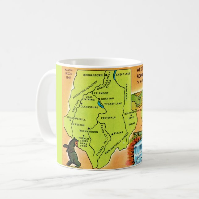  West Virginia Monongahela Valley Mug Kaffeetasse (Vorderseite Links)