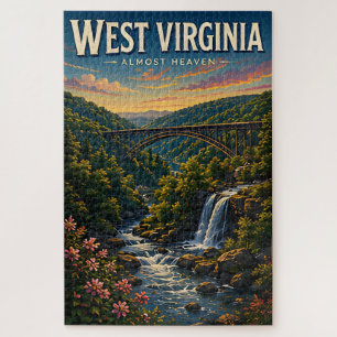 West Virginia Mountain Rivers Scenic-Abenteuer Puzzle