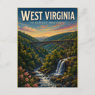 West-Virginia-Mountain-Rivers-Szene-Abenteuer Postkarte