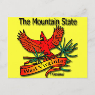 West Virginia Mountain Staat Kardinal Postkarte