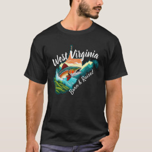 West Virginia Mountain Staat Reel Fishing Sports T-Shirt