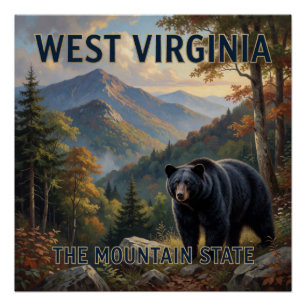 West Virginia Mountain State Wildlife-Geschenk Poster