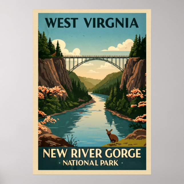 West Virginia New River Gorge V02 Poster (Vorne)