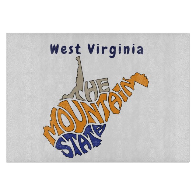 West Virginia Nickname Word Art Schneidebrett (Vorderseite)