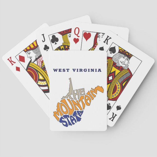 West Virginia Nickname Word Art Spielkarten (Rückseite)