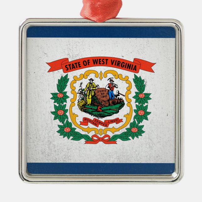 West Virginia Ornament Aus Metall (Vorne)