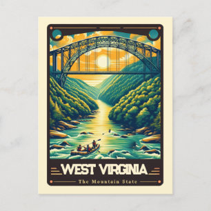 West Virginia   Patriotischer Geist Vintage Postka Postkarte