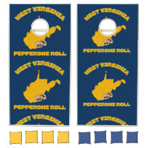 West Virginia Pepperoni Roll Cornhole Set